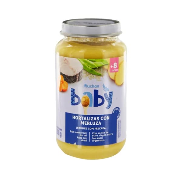 ALCAMPO BABY Tarrito de hortalizas con merluza a partir de 8 meses 250 g. - 0.25 kg - Imagen del producto en Findit