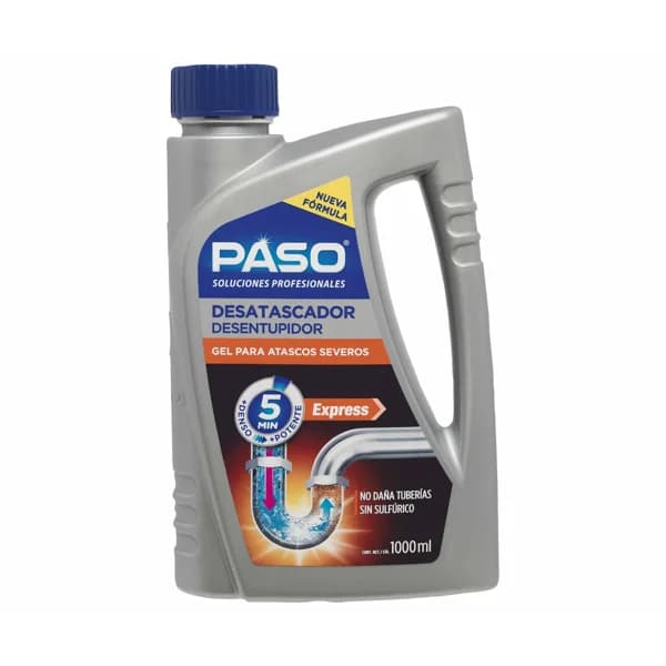 Desatascador Gel Express, para atascos severos, PASO, 1 litro. - 1 l - Imagen del producto en Findit