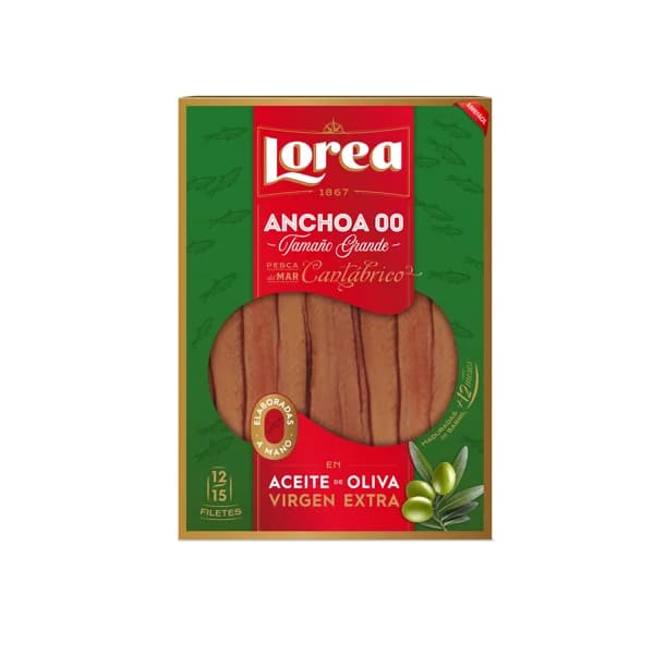 LOREA Filetes de anchoa del Cantábrico en aceite de oliva virgen LOREA 100 g. - 0.06 kg - Imagen del producto en Findit