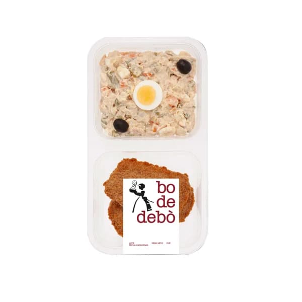 BO DE DEBÓ Ensaladilla rusa + libritos de lomo de cerdo, rellenos de jamón cocido y queso BO DE DEBÓ 350 g. - 0.35 kg - Imagen del producto en Findit