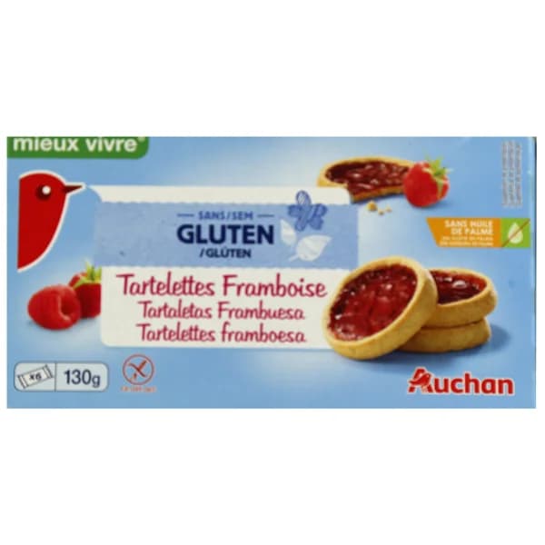 PRODUCTO ALCAMPO Tartaletas de frambuesa sin gluten PRODUCTO ALCMAPO 130 g. - 0.13 kg - Imagen del producto en Findit