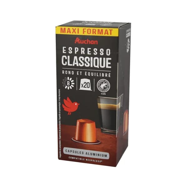 PRODUCTO ALCAMPO Café en cápsulas Espresso Classico I8, 20 uds. - 0.1 kg - Imagen del producto en Findit