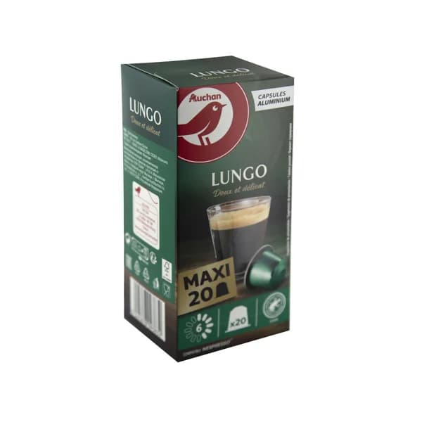 PRODUCTO ALCAMPO Café en cápsulas Lungo I6, 20 uds. - 0.1 kg - Imagen del producto en Findit