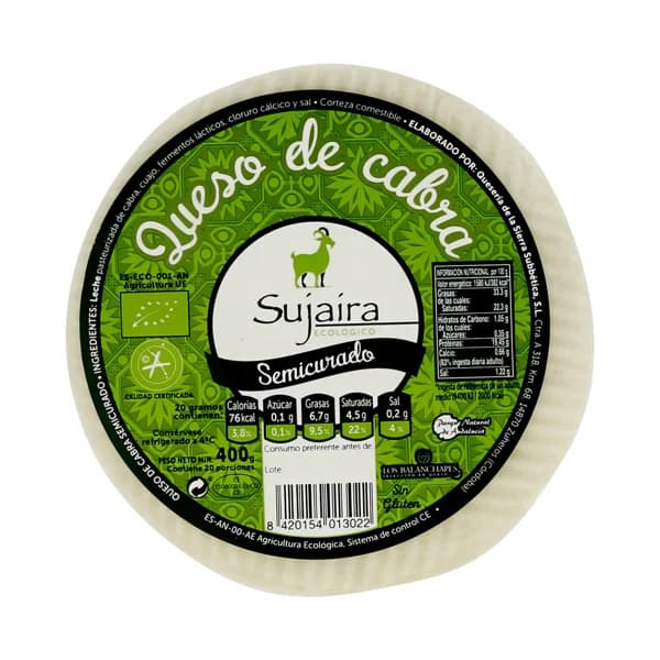 SUJAIRA Queso de cabra ecológico SUJAIRA 400 g. - 0.4 kg - Imagen del producto en Findit