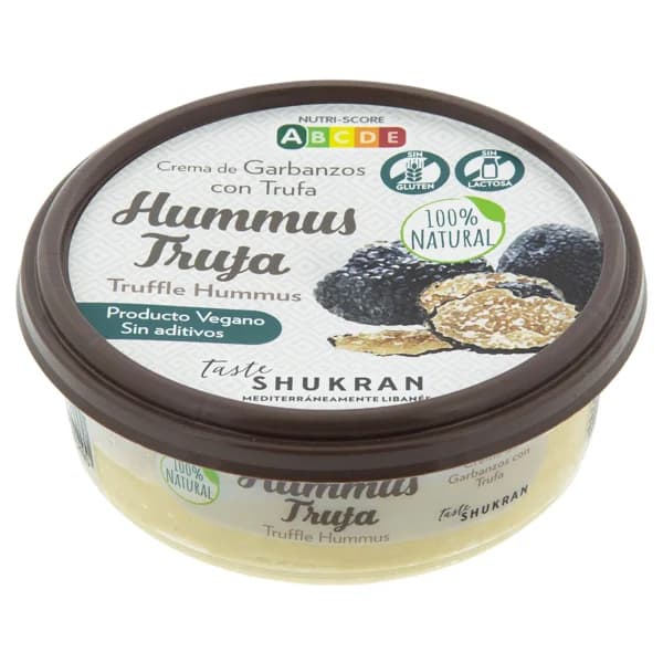 SHUKRAN Hummus de trufa (Crema de garbanzos con trufa) 100% natural SHUKRAN 150 g. - 0.18 kg - Imagen del producto en Findit
