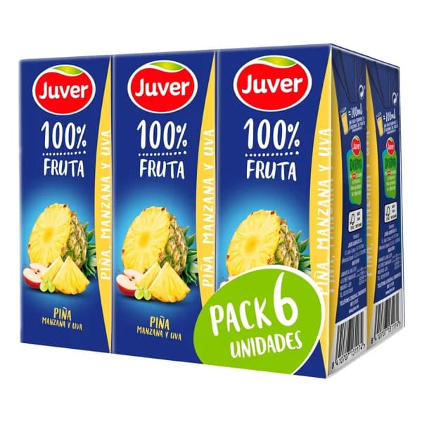 JUVER Zumo de piña, uva y manzana JUVER brick 6 uds x 20 cl. - 1.2 l - Imagen del producto en Findit