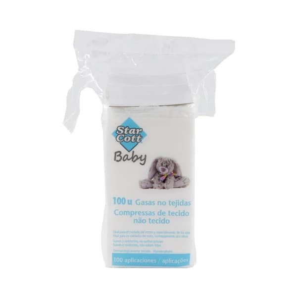 STAR COTT Gasas de tejido no tejido, muy suaves y resistentes STAR COTT baby 100 uds. - 1 ud - Imagen del producto en Findit