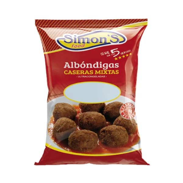 SIMON´S FOOD Albóndigas caseras mixtas (vacuno - cerdo), ultracongeladas SIMON´S FOOD 1 kg. - 1 kg - Imagen del producto en Findit