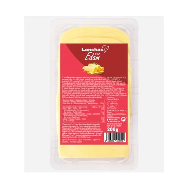 TGT Lonchas preparadas con queso edam 200 g. - 0.2 kg - Imagen del producto en Findit