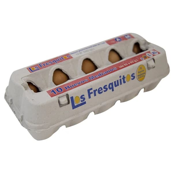 LOS FRESQUITOS Huevos de gallinas en jaulas acondicionadas de categoría A y clase M 10 uds. - 1 ud - Imagen del producto en Findit