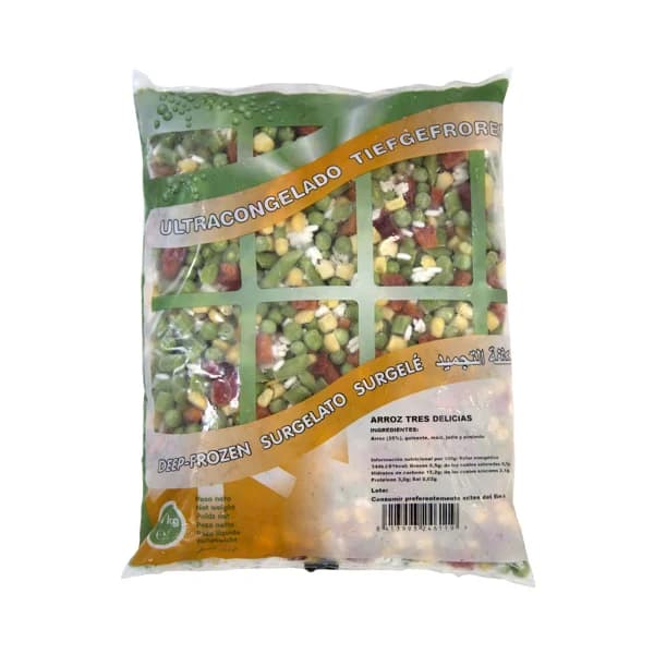 AUCHAN Arroz tres delicias ultracongelado bolsa de 1 Kg. Producto Alcampo - 1 kg - Imagen del producto en Findit