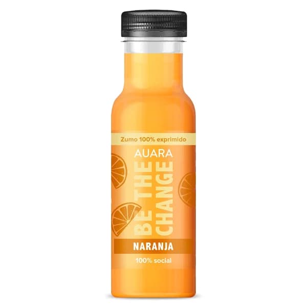 Zumo de naranja 100% exprimido Auara botella 33 cl - 0.33 l - Imagen del producto en Findit