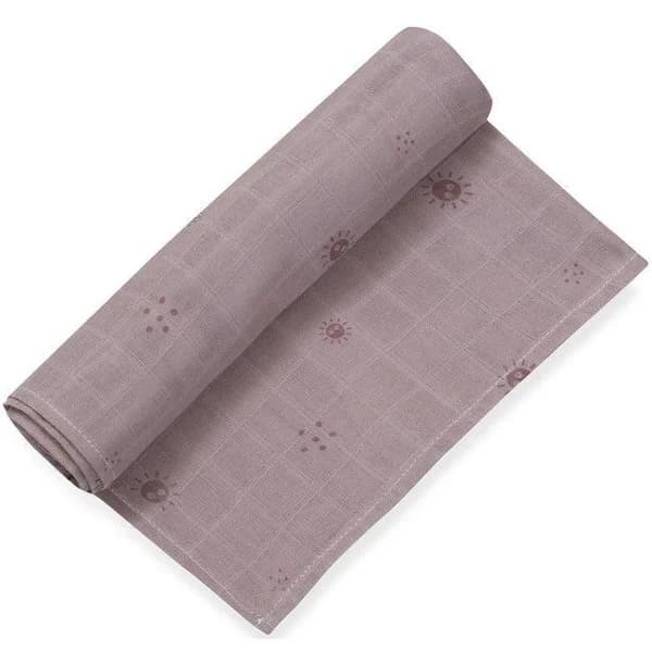 Muselina de bambú natural rosa estampado soles INTERBABY, 120x120 cm - 144 m - Imagen del producto en Findit