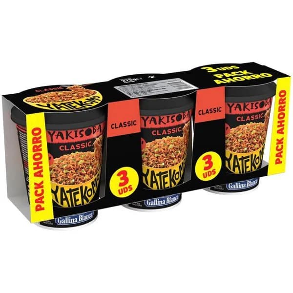 Yakisoba clásico YATEKOMO, pack 3x93 g - 1 ud - Imagen del producto en Findit