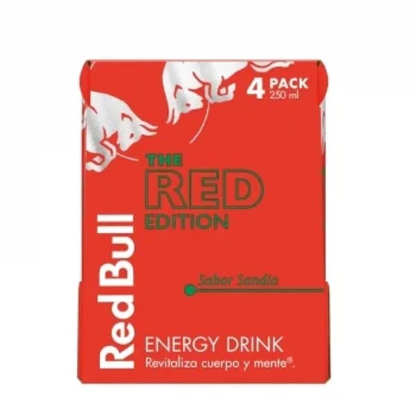 Red Bull Bebida Energética Red Edition sabor sandia pack 4 latas 25 cl. - 1 l - Imagen del producto en Findit