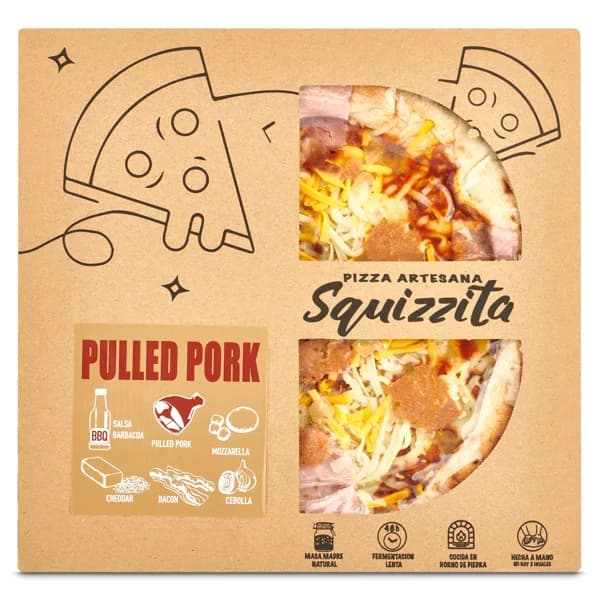 Pizza artesana pulled pork Squizzita caja 440 g - 0.44 ud - Imagen del producto en Findit