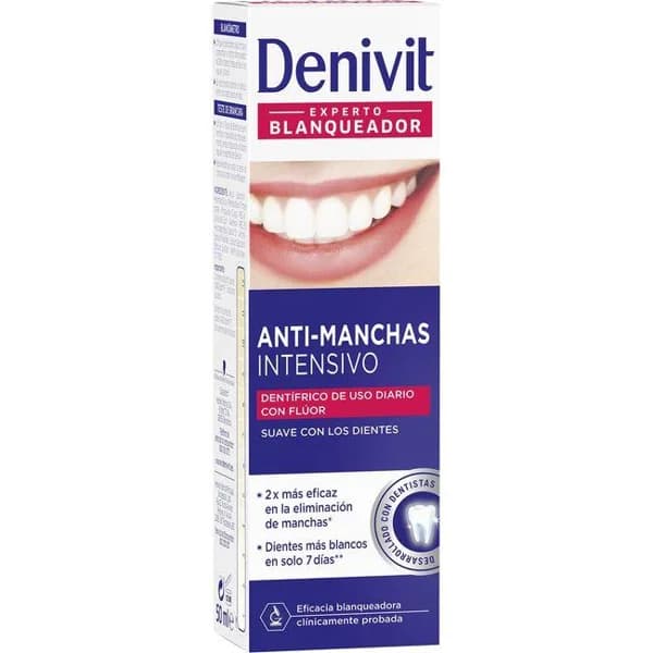 Crema dental antimanchas DENIVIT, tubo 50 ml - 1 ud - Imagen del producto en Findit
