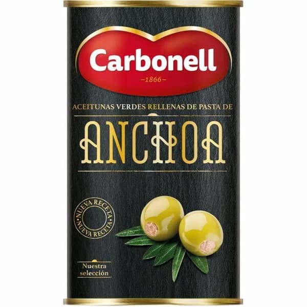 Aceitunas rellenas CARBONELL, lata 150 g - 0.15 kg - Imagen del producto en Findit