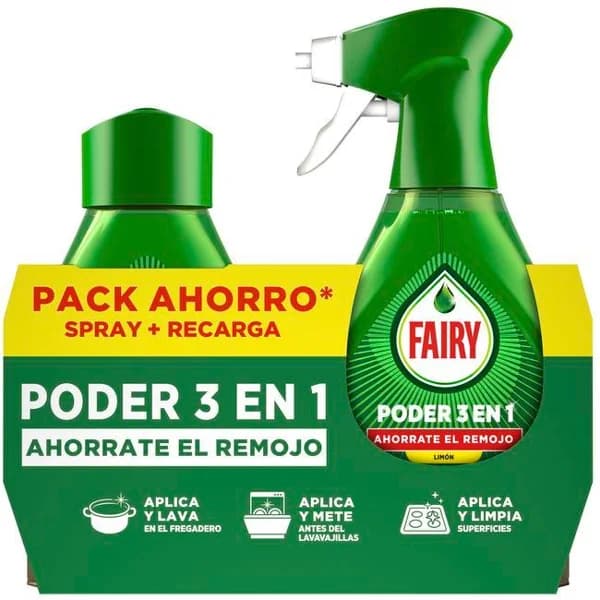Lavavajillas en spray 3en1 FAIRY, pack 2x500 ml - 1 l - Imagen del producto en Findit