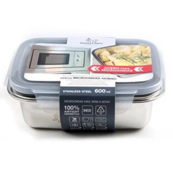 Fiambrera Acero Rectang 600ml - 1 ud - Imagen del producto en Findit