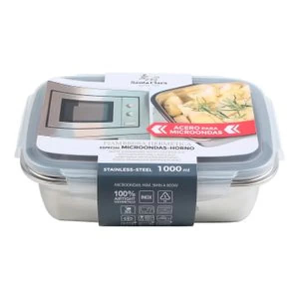 Fiambrera Acero Rectang 1000ml - 1 ud - Imagen del producto en Findit