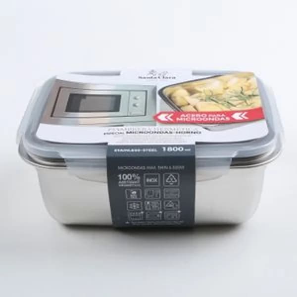 Fiambrera Acero Rectang 1800ml - 1 ud - Imagen del producto en Findit