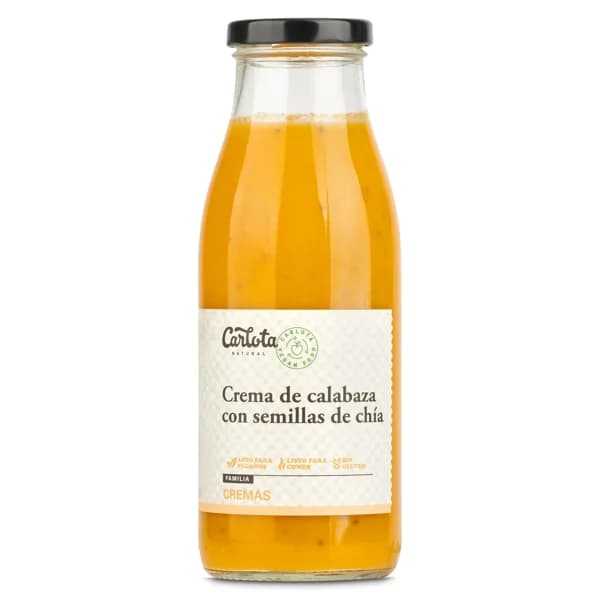 Crema de calabaza con semillas de chía Carlota Organic botella 500 g - 0.5 kg - Imagen del producto en Findit