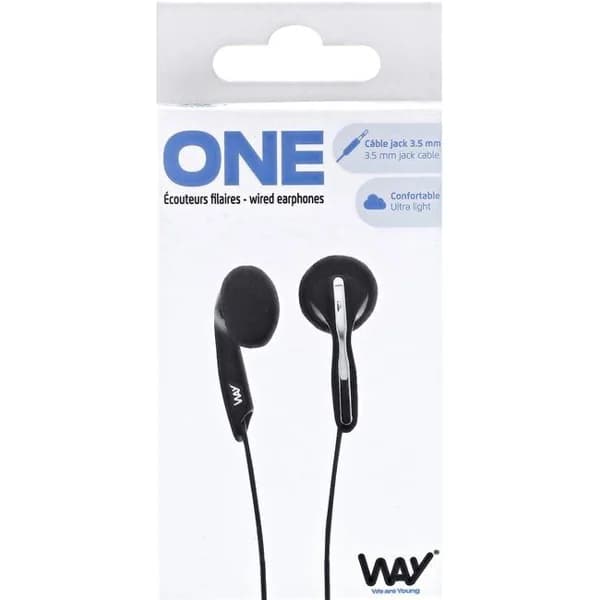 Auricular boton con jack 3,5 color negro WAY TNB - 1 ud - Imagen del producto en Findit