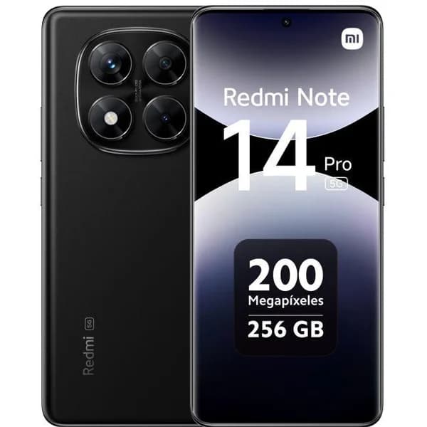 Smartphone libre negro medianoche 8+256 GB, Redmi Note 14 Pro 5G XIAOMI - 1 ud - Imagen del producto en Findit