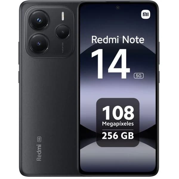 Smartphone libre negro medianoche 8+256 GB, Redmi Note 14 5G XIAOMI - 1 ud - Imagen del producto en Findit