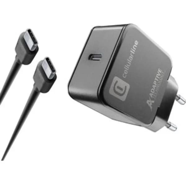 Cargador de red y cable negro 15w puerto c2c CELLULAR LINE - 15 ud - Imagen del producto en Findit
