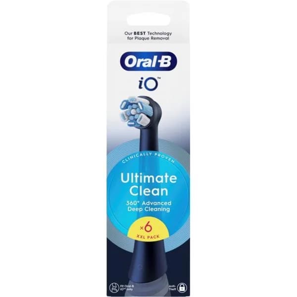 Recambio cepillo dental iO Ultimate Clean, Negro ORAL-B, 6 uds - 6 ud - Imagen del producto en Findit