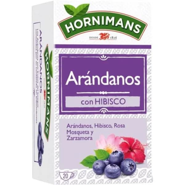 Infusión arándanos con hibisco HORNIMANS, caja 20 sobres - 20 ud - Imagen del producto en Findit