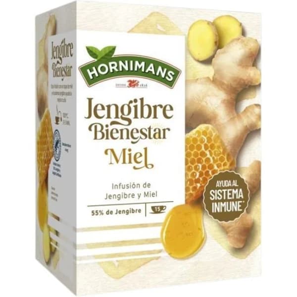 Infusión de jengibre y miel HORNIMANS BIENESTAR, caja 15 uds - 15 ud - Imagen del producto en Findit