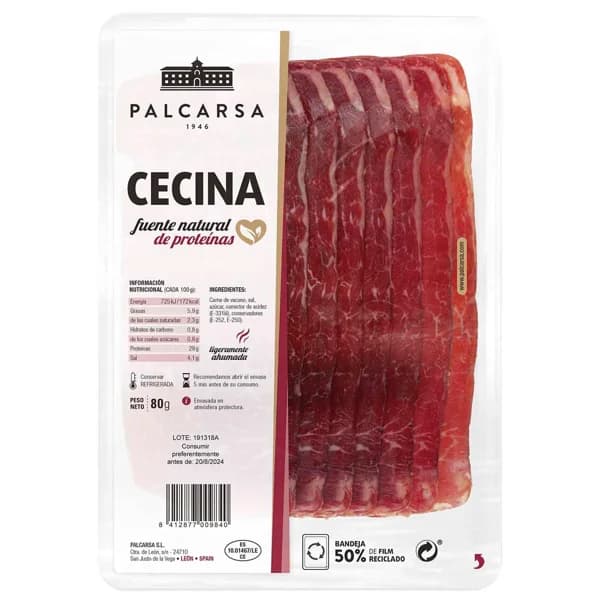 Cecina PALCARSA, sobre 80 g - 0.08 kg - Imagen del producto en Findit