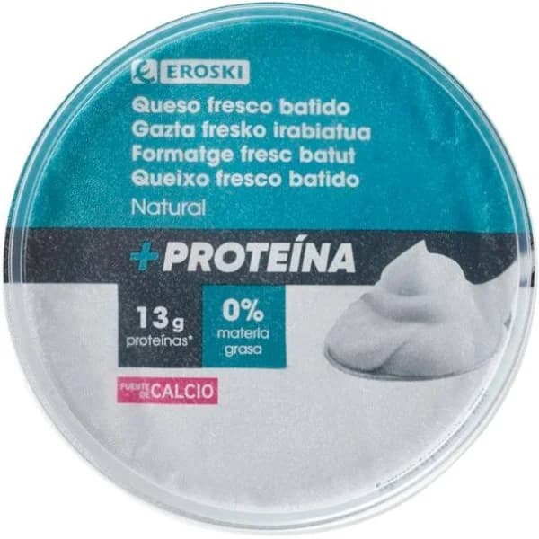 Queso fresco batido proteínas 0% MG  EROSKI, tarrina 500 ml - 0.5 l - Imagen del producto en Findit