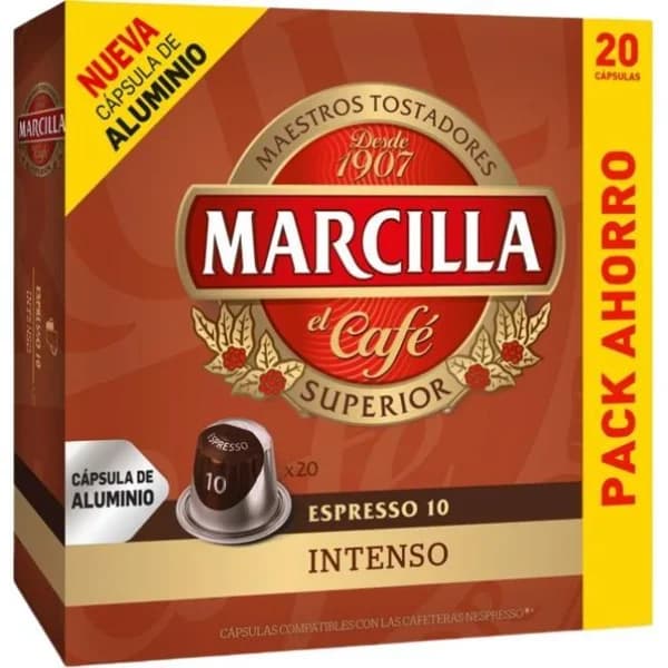 Café expreso compatible con Nespresso MARCILLA, caja 20 uds - 20 ud - Imagen del producto en Findit