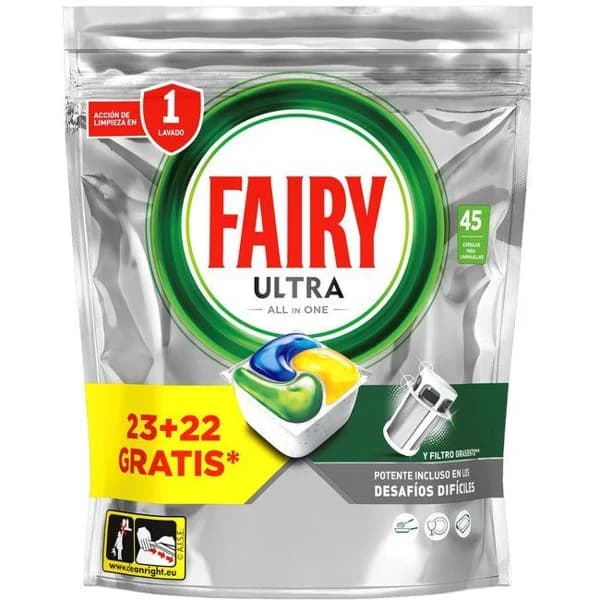 Lavavajillas máquina ultra FAIRY, bolsa 45 dosis - 45 ud - Imagen del producto en Findit