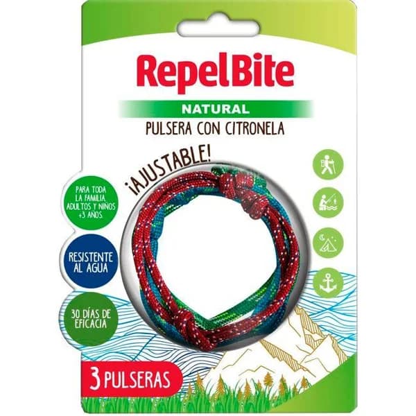 Pulsera antimosquitos natural ajustable REPEL BITE, pack 3 uds - 3 ud - Imagen del producto en Findit
