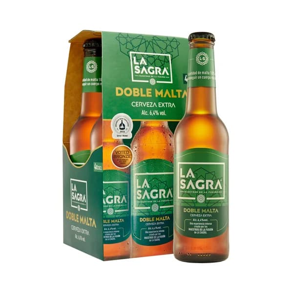LA SAGRA Cerveza doble malta pack 4 x 33 cl. - 1.32 l - Imagen del producto en Findit