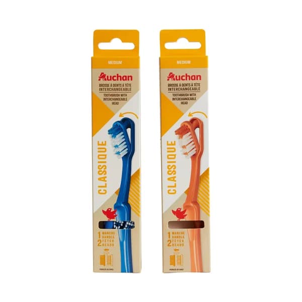PRODUCTO ALCAMPO Classique Cepillo de dientes con cabezal intercambiable con filamentos de dureza media. - 1 ud - Imagen del producto en Findit