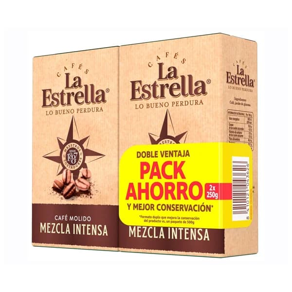 LA ESTRELLA Café molido mezcla intensa pack 2 uds. x 250 g. - 0.5 kg - Imagen del producto en Findit