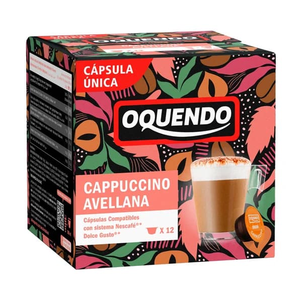 OQUENDO Café cappuccino de avellana en capsulas 12 uds. 192 g. - 0.19 kg - Imagen del producto en Findit