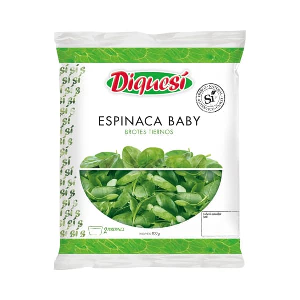 Espinaca baby DIQUESÍ bolsa 100 gr. - 0.1 kg - Imagen del producto en Findit