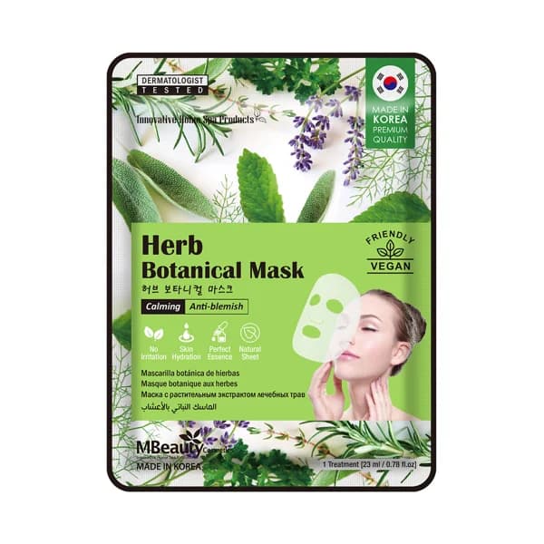 MBEAUTY Mascarilla facial botánica calmante y antimanchas, con hierbas MBEAUTY. - 1 ud - Imagen del producto en Findit