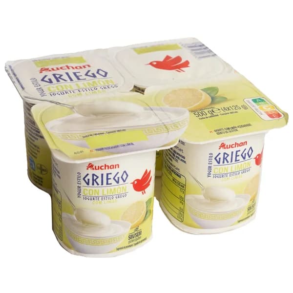 AUCHAN Yogur estilo griego con limón 4 x 125 g Producto Alcampo. - 0.5 kg - Imagen del producto en Findit