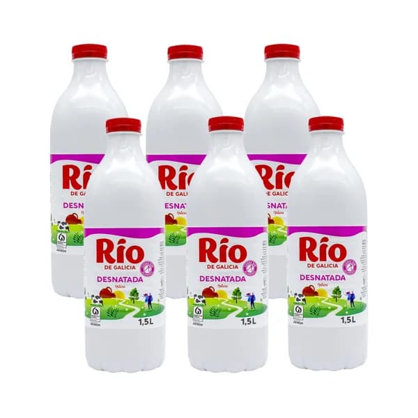 RIO Leche de vaca desnatada, de origen gallego 6 x 1.5 l. - 9 l - Imagen del producto en Findit