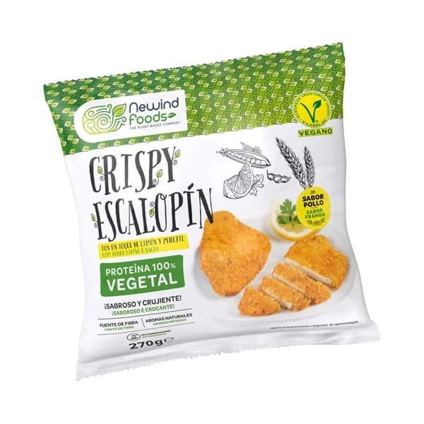 NEWIND FOODS Escalopin de proteína 100% vegetal, con un toque de limón y perejil y sabor a pollo  270 g. - 0.27 kg - Imagen del producto en Findit