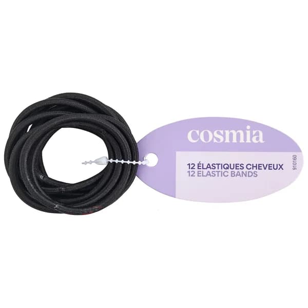 COSMIA Gomas para pelo elásticas de color negro 12 uds. - 1 ud - Imagen del producto en Findit