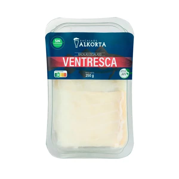 Ventresca de bacalao desalado ALKORTA 250 g. - 0.25 kg - Imagen del producto en Findit